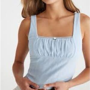 Aeropostale Solid Square-Neck Cropped Tank